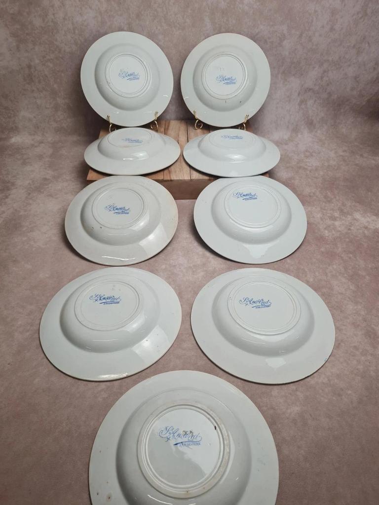 Lot de 9 assiettes creuses anciennes Saint-amand & Hamage modèle Jardinière 🌿