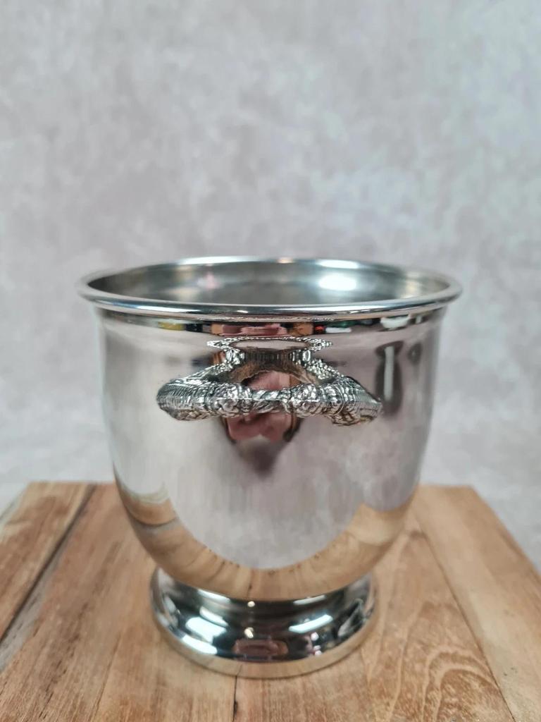 Petit seau en métal argenté 🪙 poignées façon corde – style chic vintage