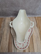 Grande saucière ancienne Terre de fer Gien modèle Chardon rouge