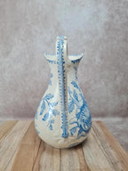 Grande cruche ancienne faïence bleu et blanc – style Sarreguemines / Creil-montereau – 29 cm