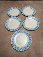 Lot de 5 assiettes à dessert Luminarc – décor floral bleu
