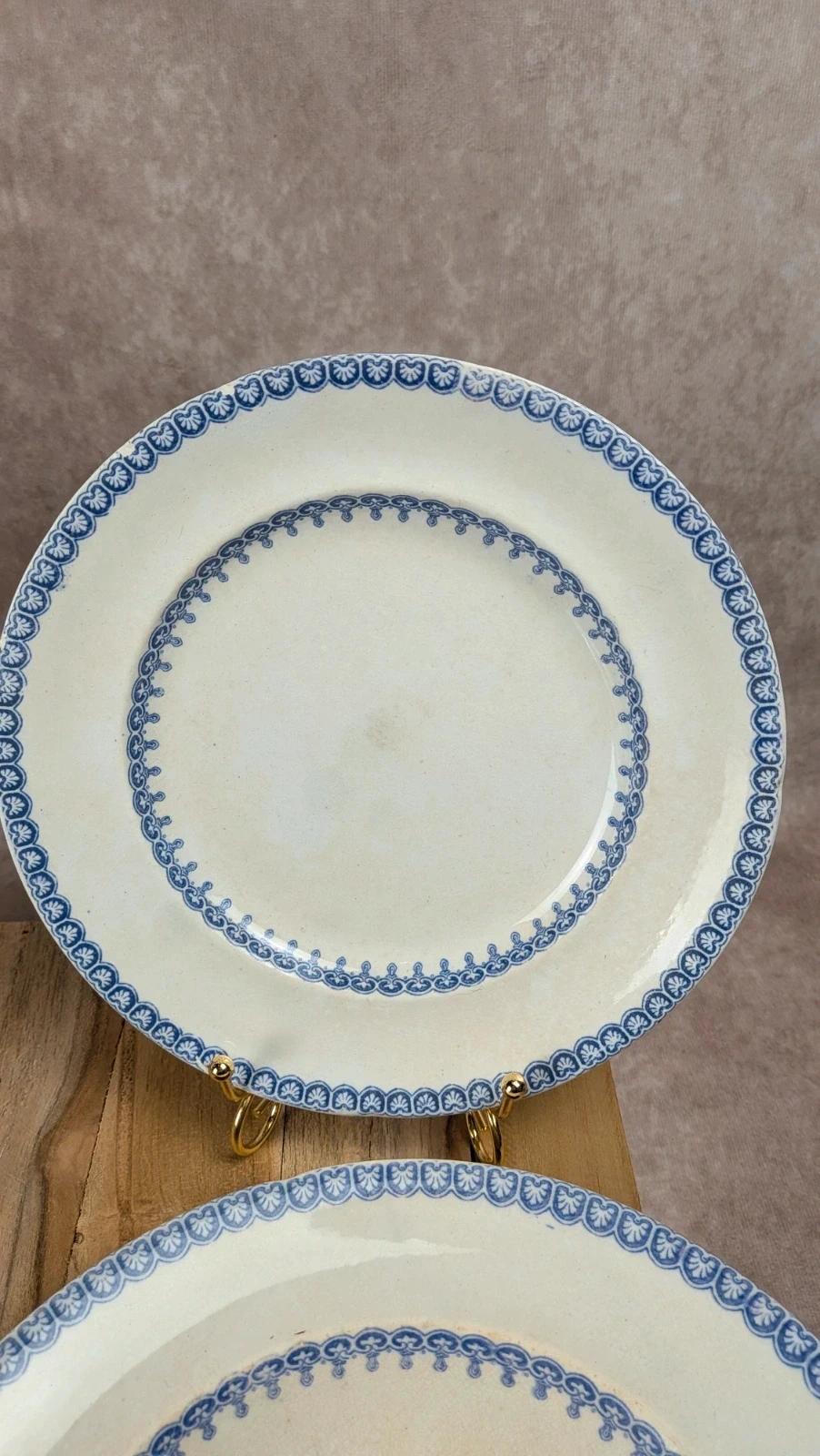 Lot de 4 assiettes anglaises anciennes – modèle Etruscan Border