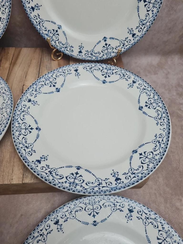 Lot de 6 assiettes Terre de Fer Hb & Cie – Service Balzac bleu 💙