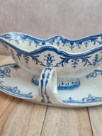 Saucière ancienne Jules Vieillard Bordeaux – modèle Moustiers – Terre de fer bleue 💙