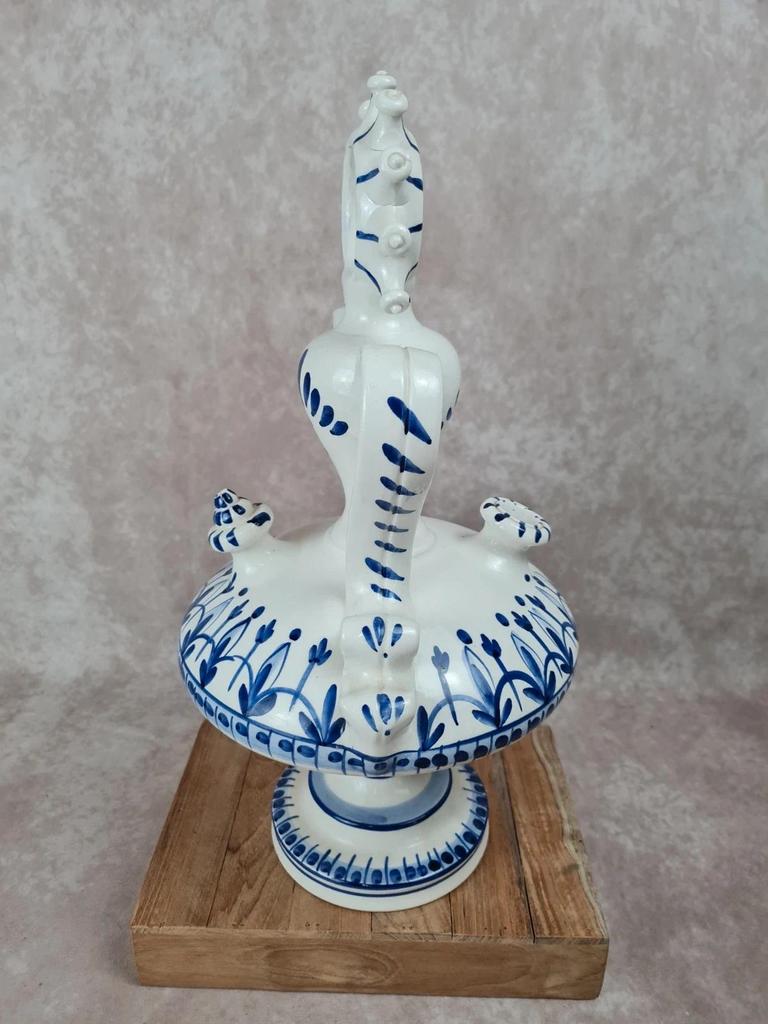 Grande faïence décorative votive bleu et blanc 💙🤍