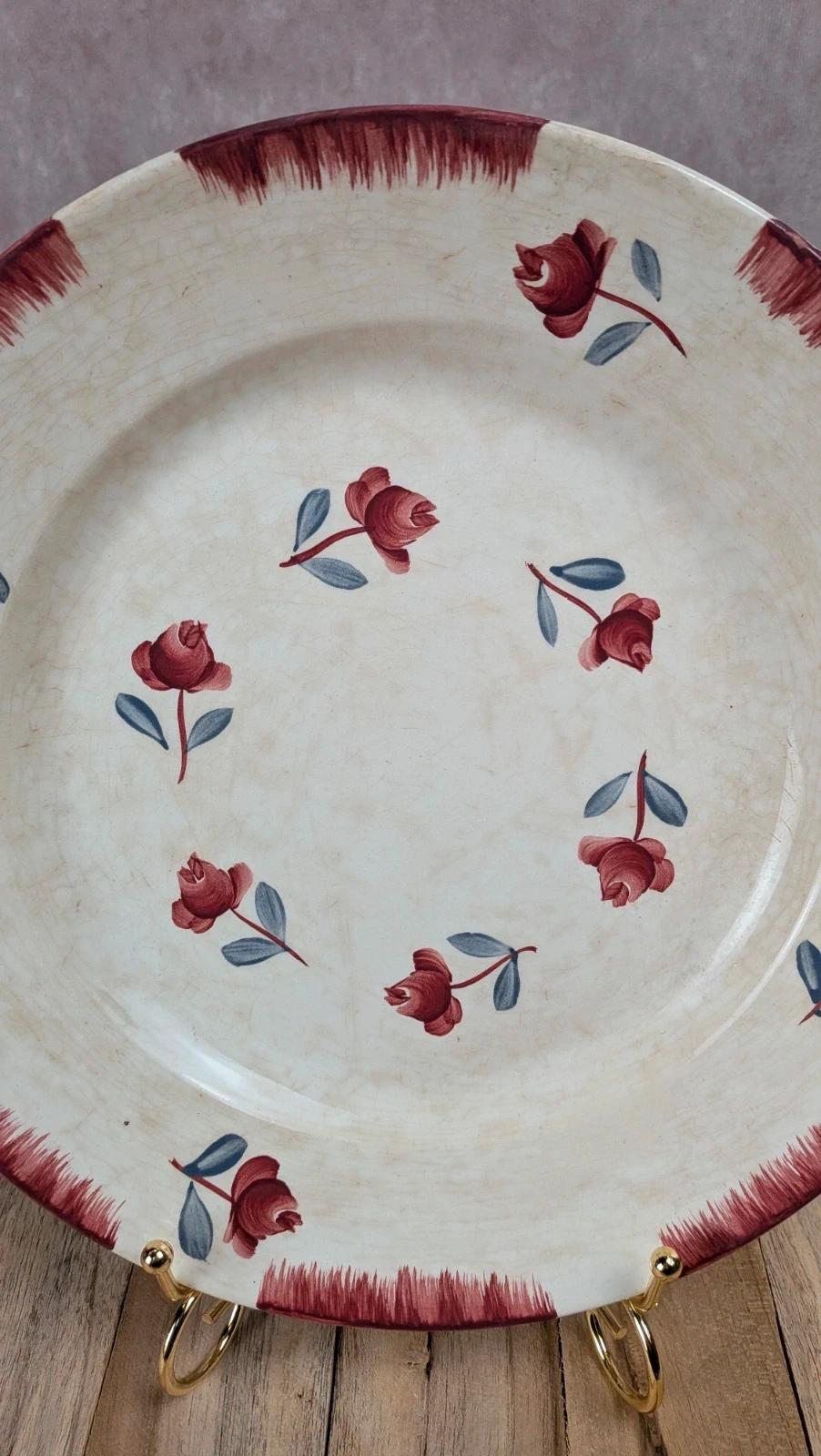 Plat ancien Gien Venise Poitevine peint à la main