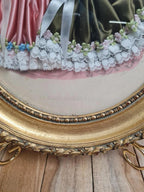 Cadre ovale vintage verre bombé “la Mode Illustrée” Anaïs Toudouze