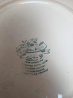 Lot de 2 assiettes style anglaises Lunéville terre de fer rouge décor champêtre