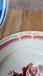 Lot de 2 assiettes plates Badonviller porcelaine opaque