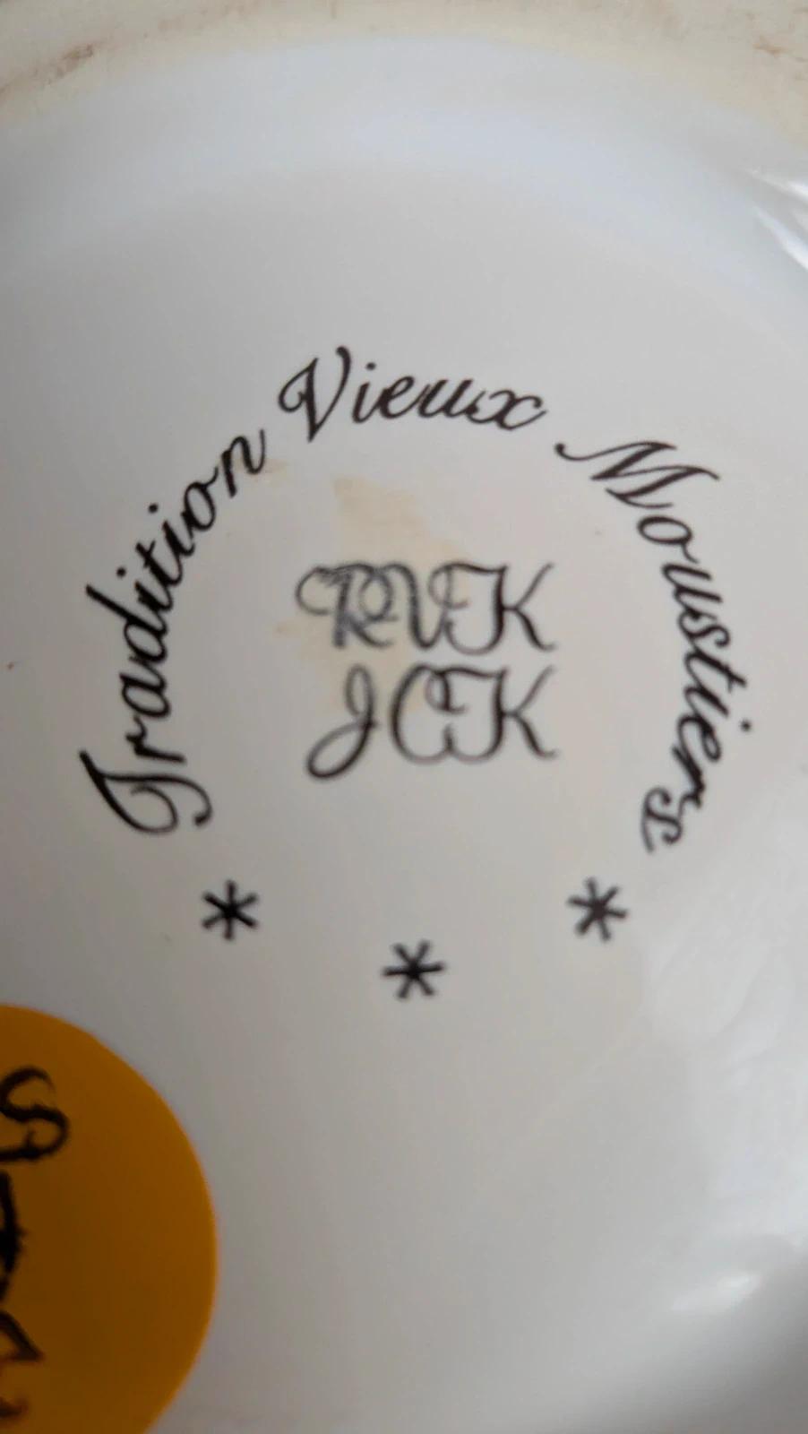 Vase faïence décor Moustiers style champêtre