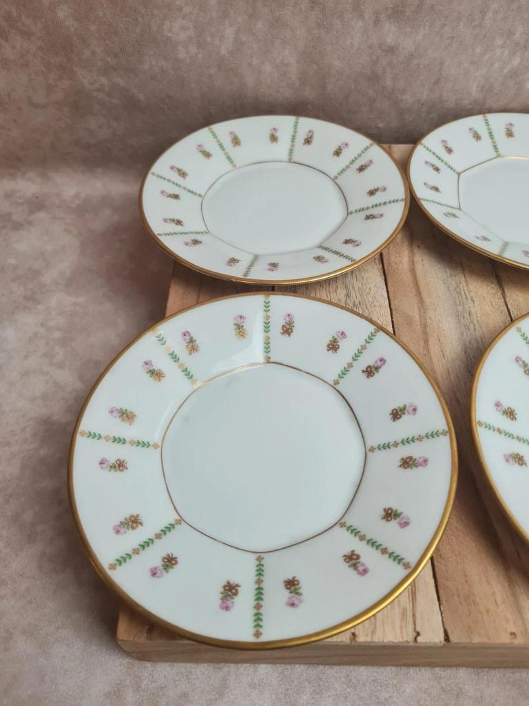 Lot de 6 tasses et soucoupes anciennes Limoges Drb – Art Déco doré 🌸
