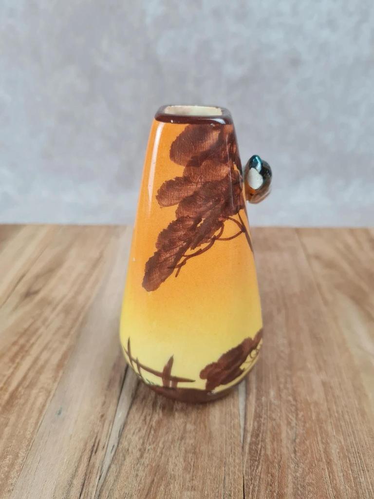 🌿 Petit vase cigale signé Jérôme Massier – Vallauris vintage