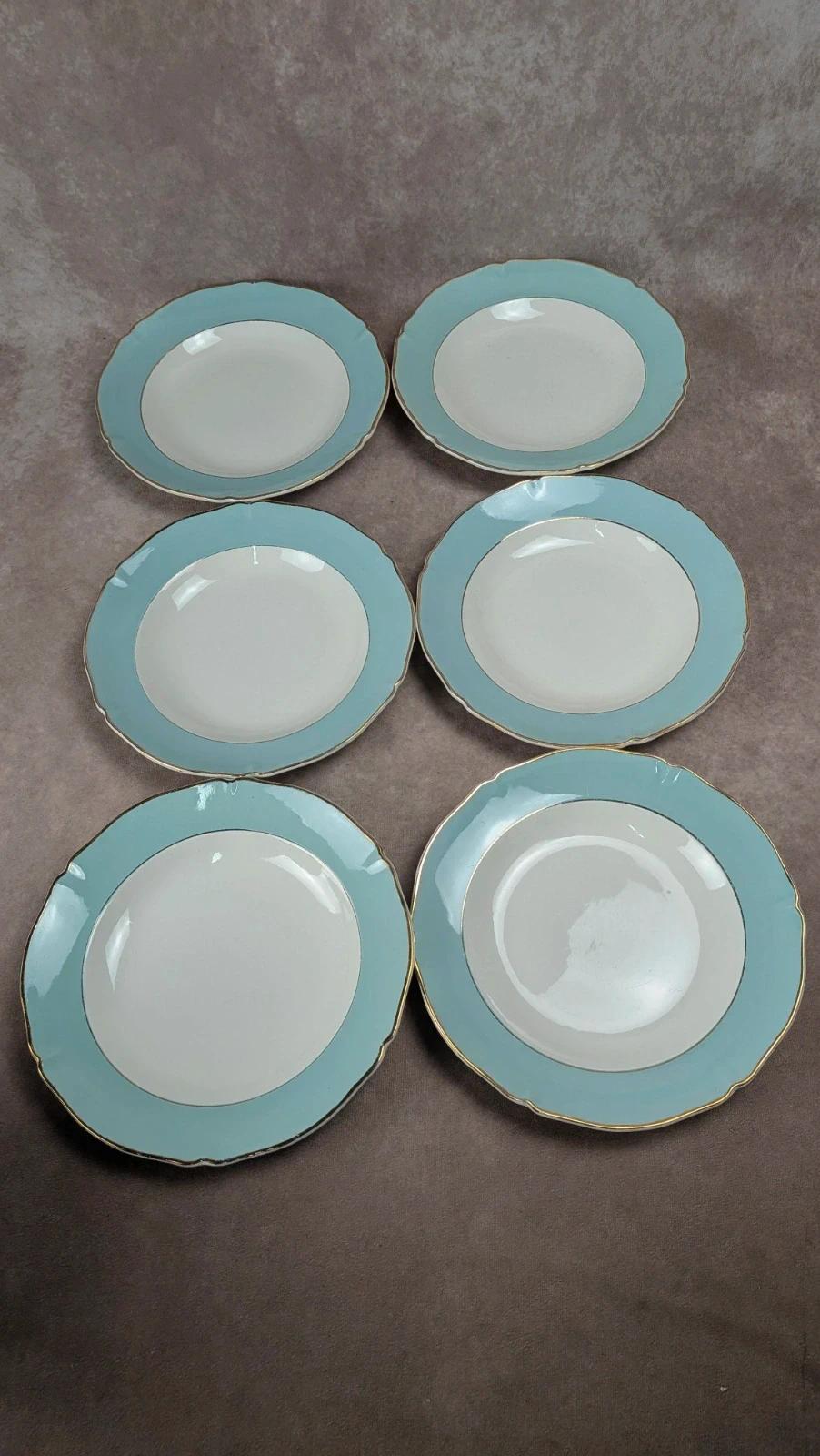 Lot de 6 assiettes creuses anciennes Seranord Saint-amand – Modèle Chambord