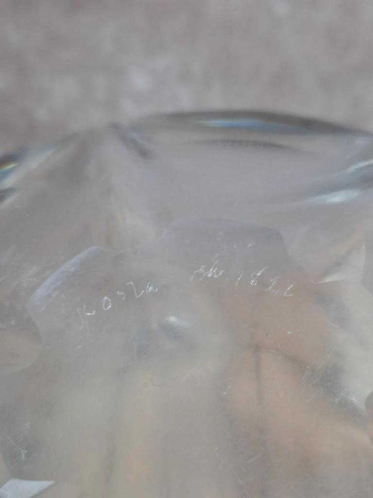 Grande coupe en cristal massif Kosta signée – design scandinave vintage