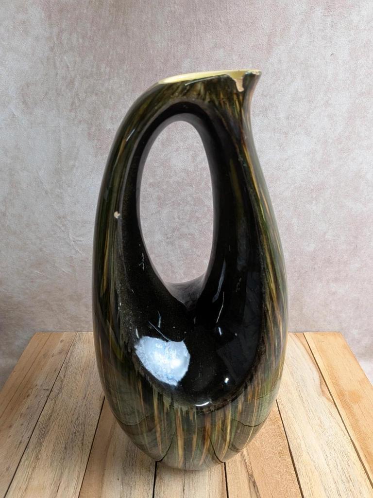 Grand vase pichet Saint-clément – Céramique émaillée verte – Vintage