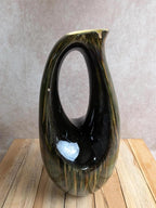 Grand vase pichet Saint-clément – Céramique émaillée verte – Vintage
