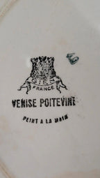 Plat ancien Gien Venise Poitevine peint à la main