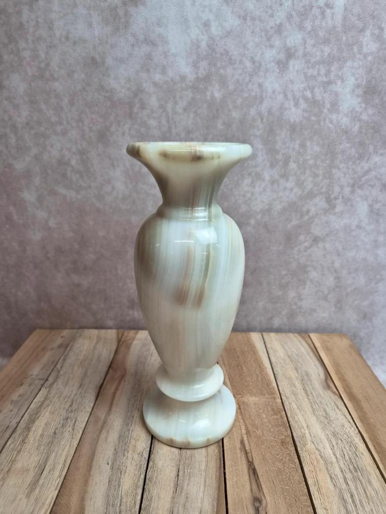 Vase vintage en onyx naturel – 23 cm