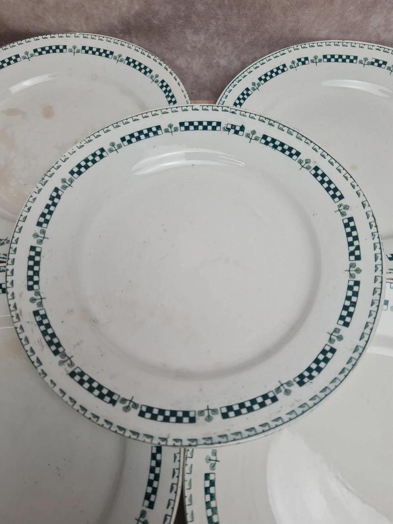 Lot de 5 assiettes terre de fer Gien modèle Sophia 💚
