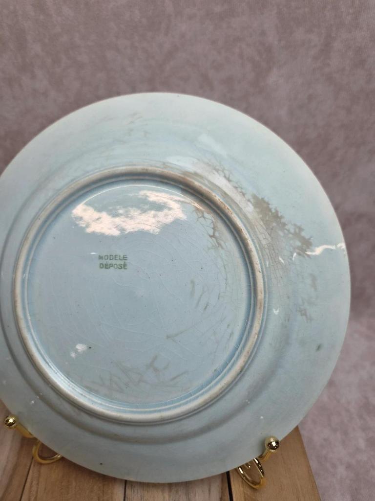 Lot de 6 assiettes à dessert en barbotine Saint-amand-les-eaux – Décors fruits