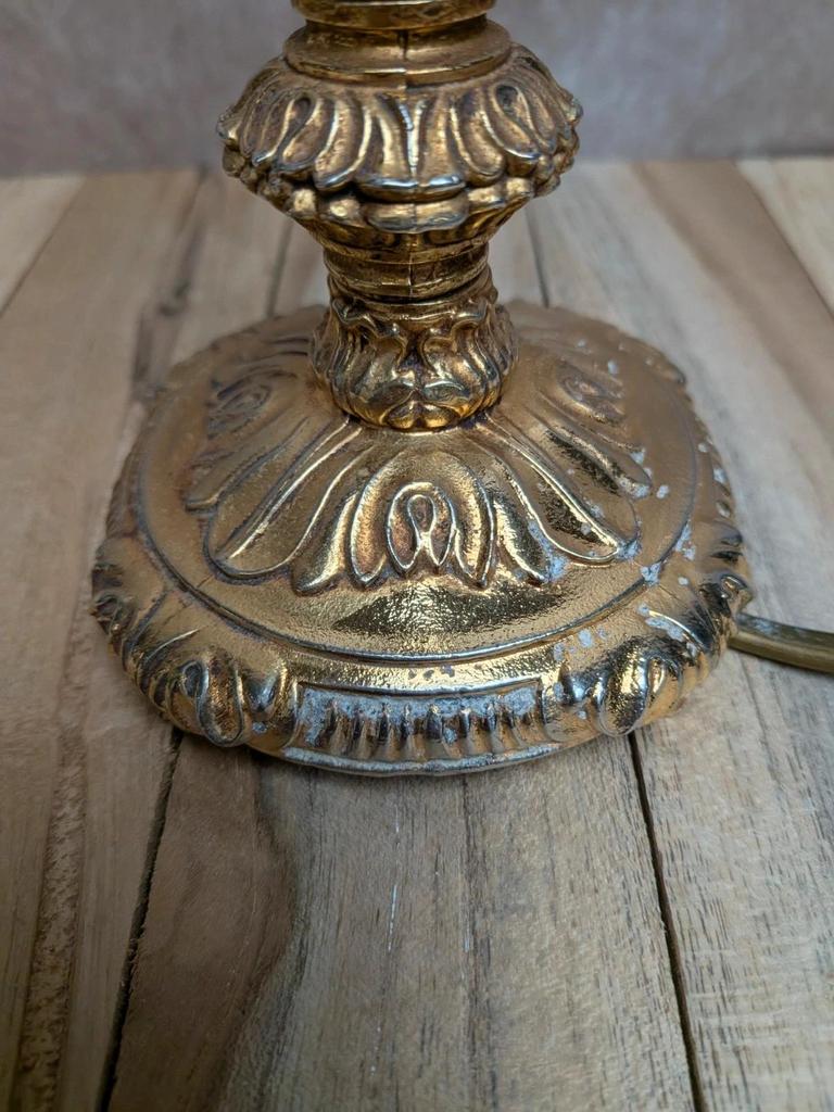 Pied de lampe vintage doré style Louis Xvi – lampe de table rétro
