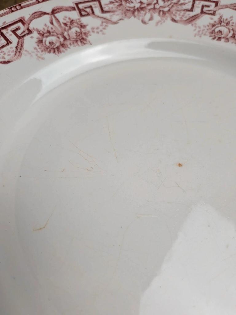 Lot de 2 assiettes plates terre de fer Moulin des Loups modèle Athènes