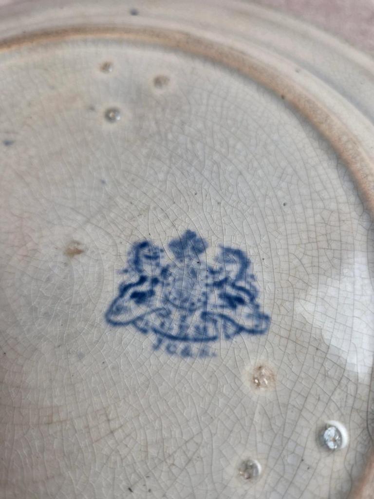 Assiette anglaise ancienne Xixe siècle bleu transferware Cem Clementson Brothers