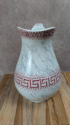 Broc de toilette ancien Kg Lunéville modèle Athènes décor rouge – grand format