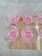 Lot de 8 verres à vin Crystal d’arques – dégradé rose vintage 🌸