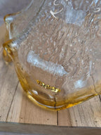 Suspension vintage en verre texturé attribuée à Murano – bord ambre – années 70