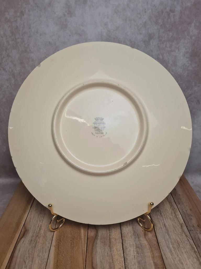 Grand plat Longchamp modèle Tulipes peint main diamètre 32 cm 🌷