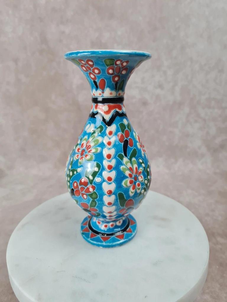 🌸 Vase en céramique artisanale peint à la main, style oriental 🌸