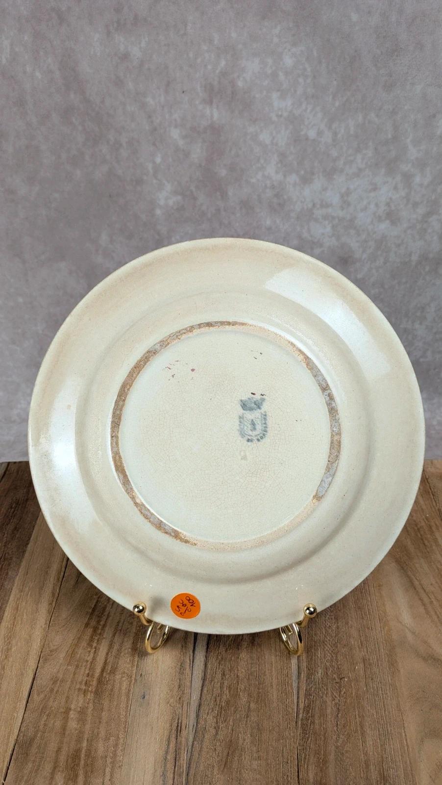 Assiette ancienne en faïence attribuée à Veyard – Bordeaux – Xixᵉ siècle