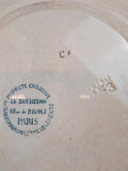 Assiette ancienne Terre de Fer Le Bûcheron Paris – Décor oiseaux bleu