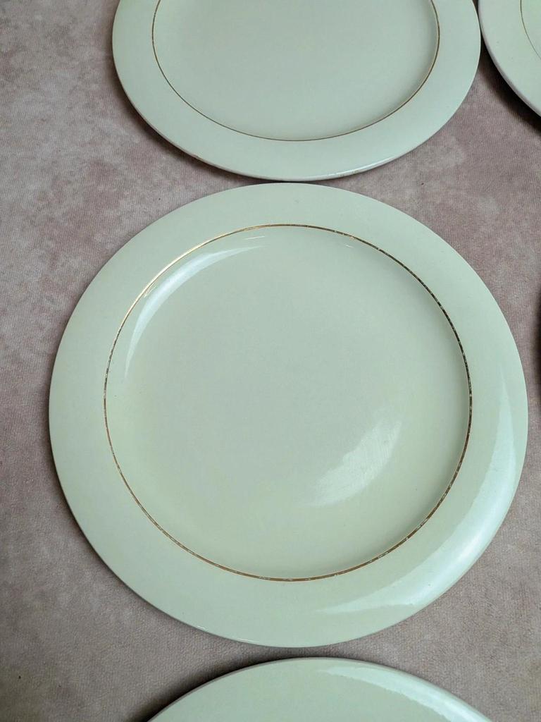 Lot de 6 assiettes plates Opaceline Salins vintage