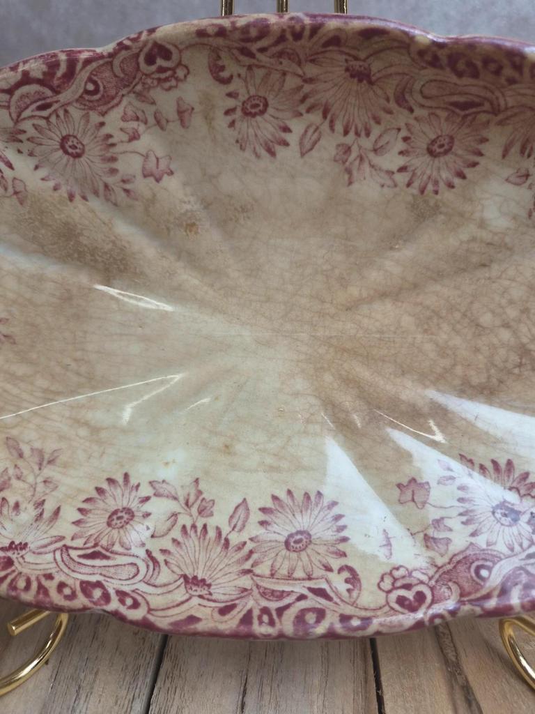 Rare ravier terre de fer Lebacqz & Bouchart – Lucerne rouge