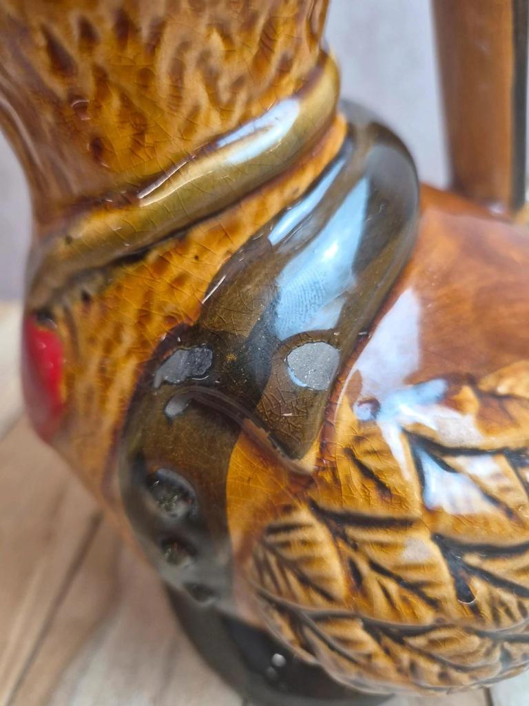 Pichet canard vintage en céramique émaillée