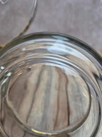 Serviteur apéritif vintage en métal argenté et verre Bormioli Rocco Italie