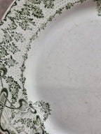 Assiette ancienne terre de fer Creil et Montereau modèle Compiègne verte
