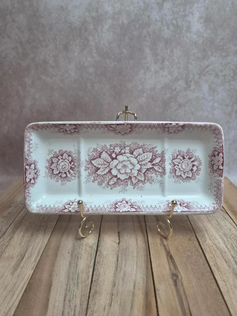 Vide-poche / Porte-brosses à dents Saint-amand modèle Jardinière rose ancien