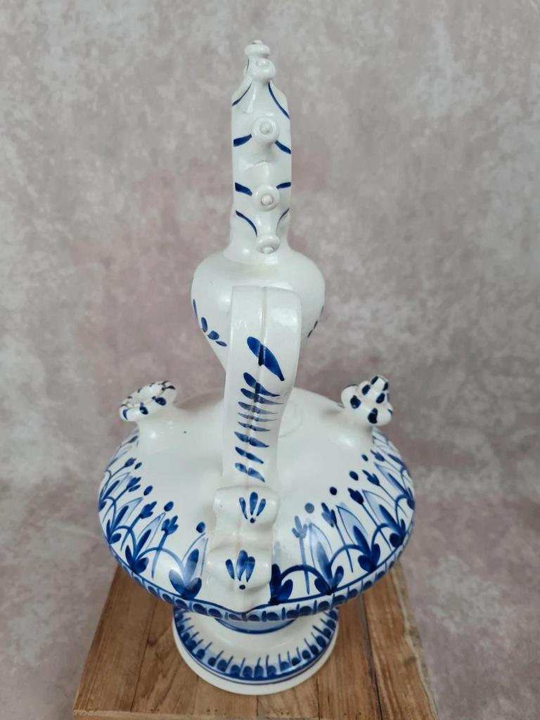 Grande faïence décorative votive bleu et blanc 💙🤍