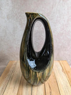 Grand vase pichet Saint-clément – Céramique émaillée verte – Vintage