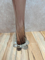 Vase vintage verre ambré style Murano tulipe années 60/70