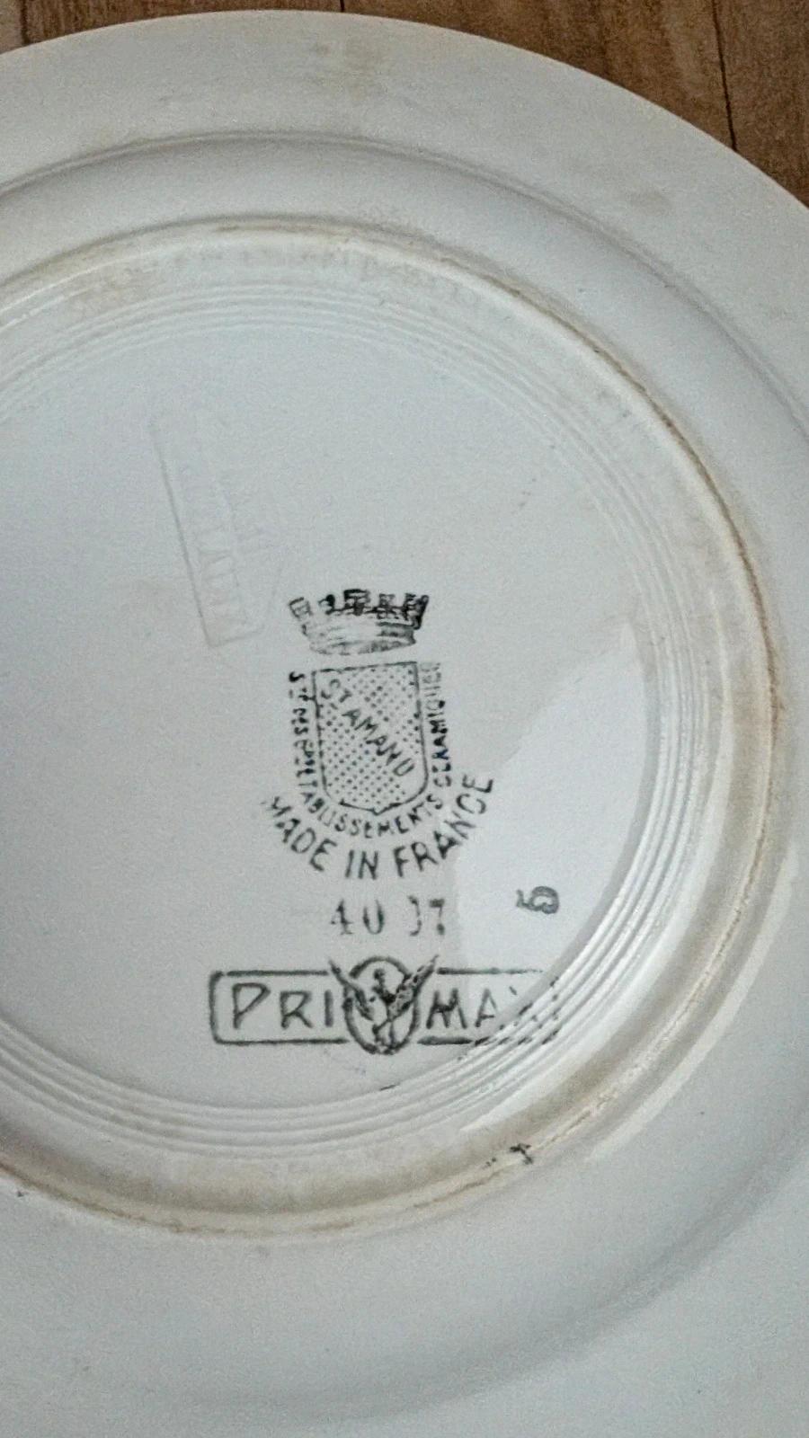 Lot de 2 assiettes creuses anciennes Saint-amand – Primax