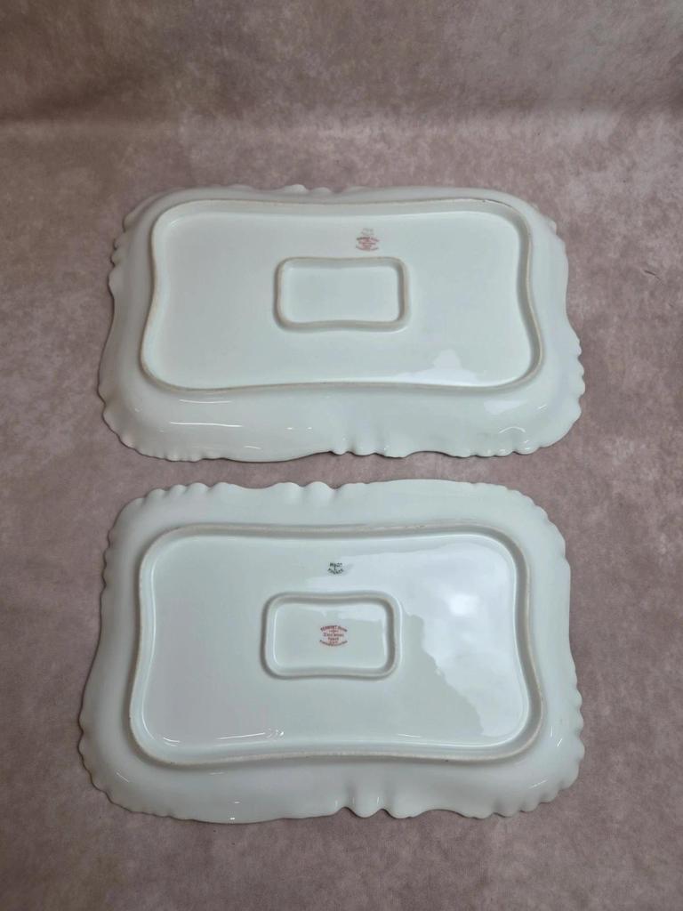 Paire de grands plats Haviland Limoges pour Vermont Marin Paris vers 1890