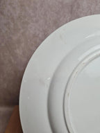 Plat rond vintage Sarreguemines Fontanges rouge – Terre de fer ancienne 🌿