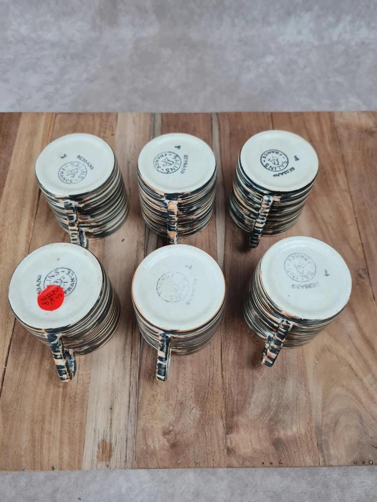 Lot de 6 tasses & sous-tasses Salins – modèle Bessans – vintage 🇫🇷