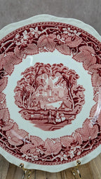 Assiette ancienne Mason’s Vista rouge – décor romantique anglais