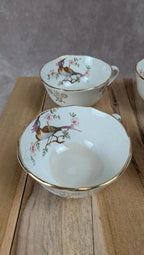 Lot de 6 tasses Gien Yokohama & 6 soucoupes M&s – porcelaine française