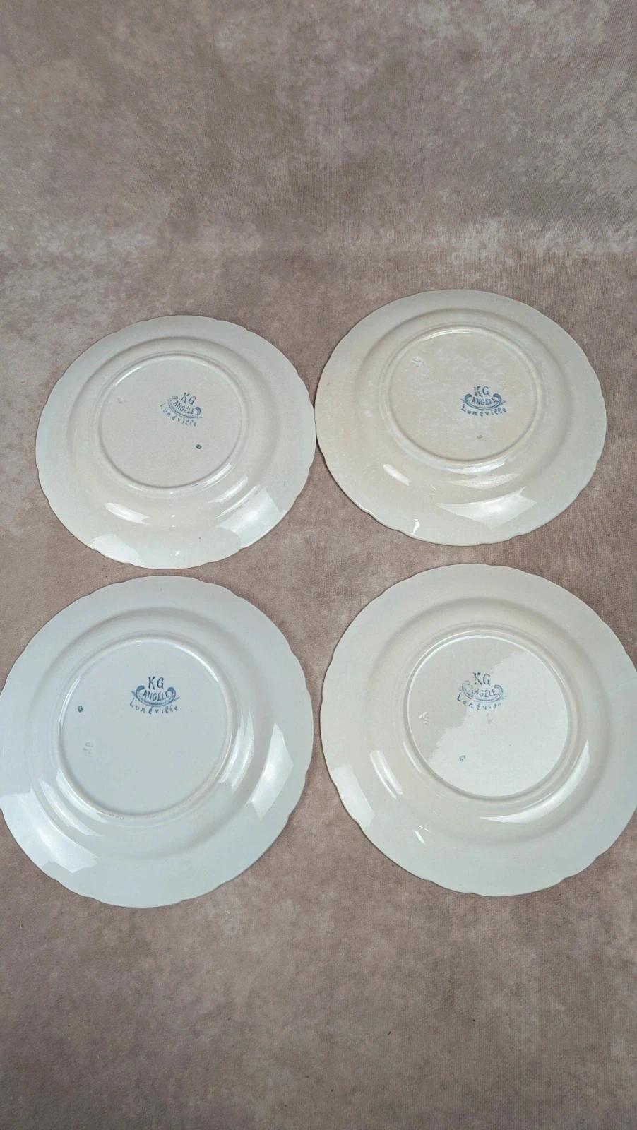 Lot de 4 assiettes à dessert Lunéville – Modèle Angèle